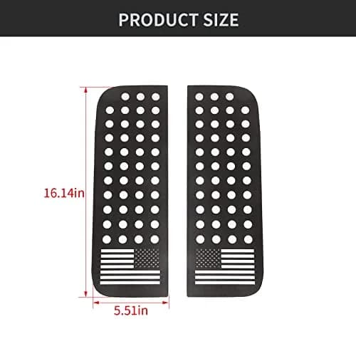 Hoolcar Black American Flag Sticker Decal Aluminum Alloy for Jeep Wrangler JL & Gladiator | Patriotic Modern thumbnail 6