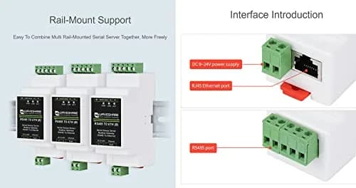 Waveshare RS485 to Ethernet Converter Industrial Serial Device Server TCP/IP to Serial Module with 9-24V Wide Power Supply | Supports Modbus Gateway, MQTT/JSON, TCP/UDP Modes thumbnail 7