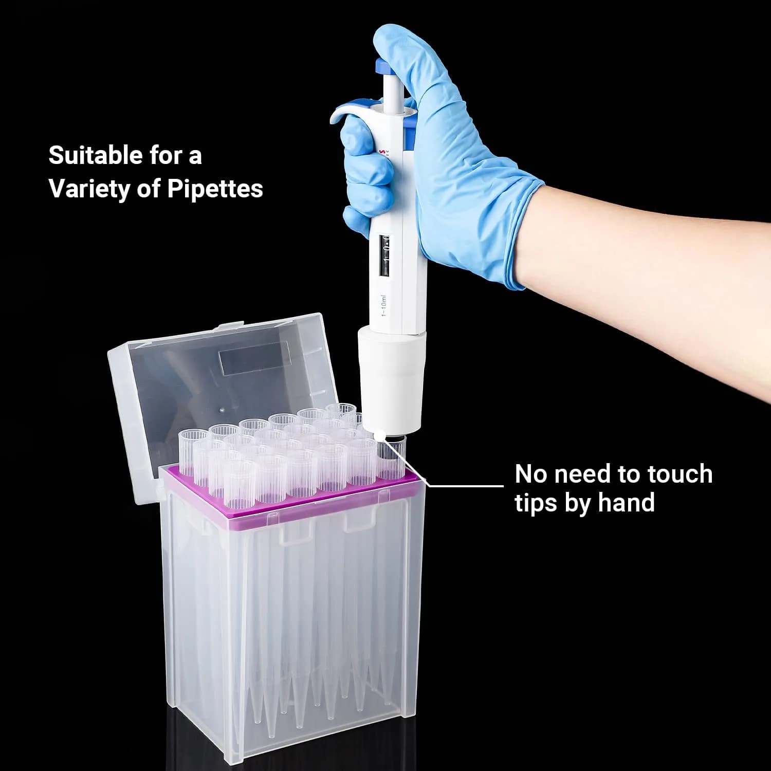 FOUR E'S SCIENTIFIC 10mL Pipette Tips Rack | Autoclavable Polypropylene (PP), Transparent - view 4