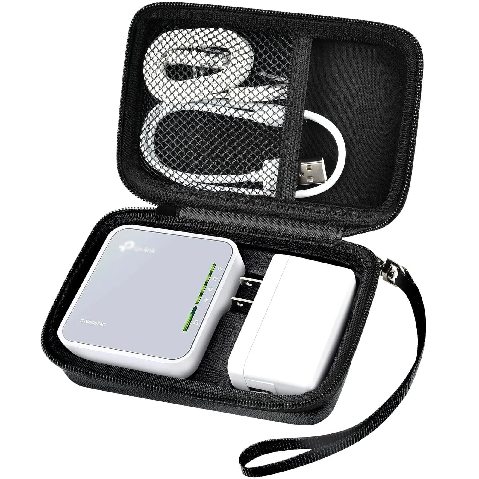 GWCASE Hard Travel Router Case for TP-Link AC750 TL-WR902AC | Compact, Water-Resistant & Shockproof — Black
