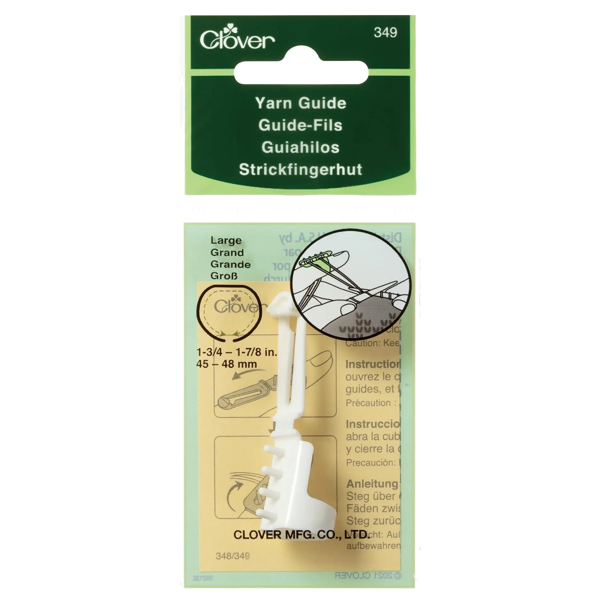 Clover Large Yarn Guide for Knitting & Crochet | White Plastic