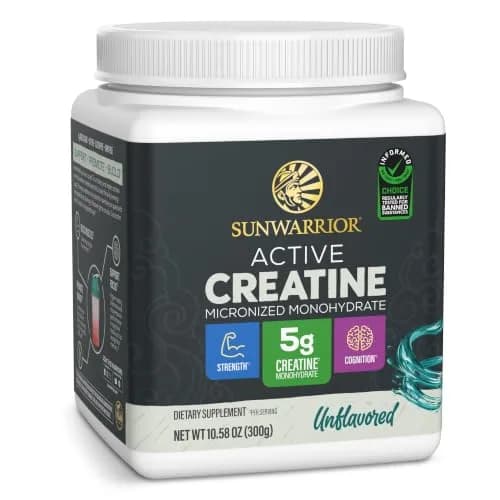 Sunwarrior Creatine Monohydrate Powder Micronized | 60 Servings, Unflavored | Supports Muscle & Brain thumbnail 1