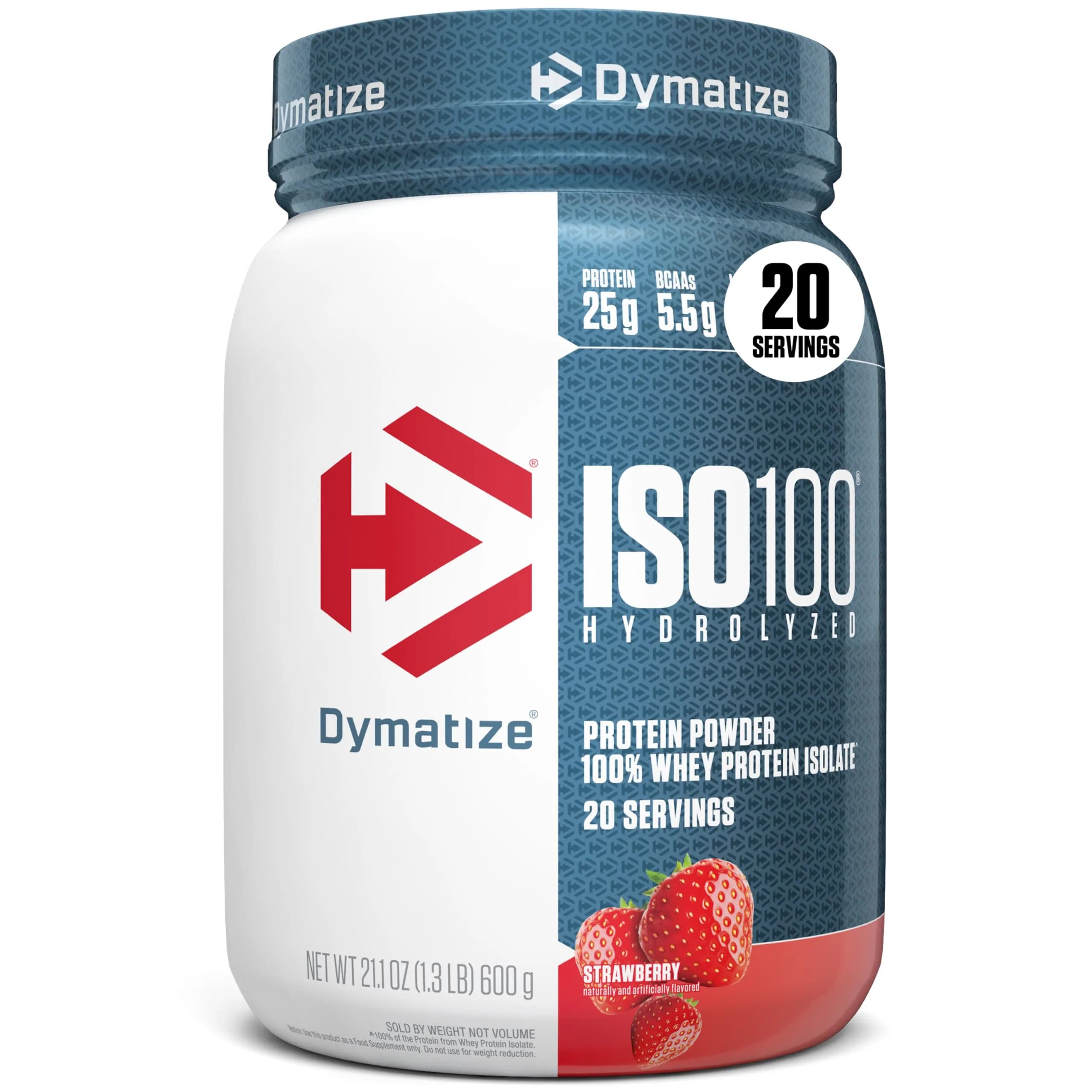 Dymatize ISO100 Strawberry Whey Protein Powder Isolate, 1.34 lb | 25g Protein, 5.5g BCAAs, Gluten-Free - main product image