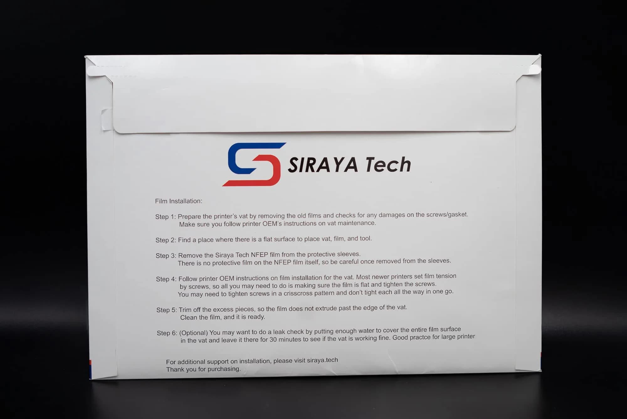 Siraya Tech NFEP Film A4 Size (210 x 297mm) - 2 Pcs | Better Durability, Fewer Layer Lines, Accurate Print Results for Resin 3D Printers - view 7