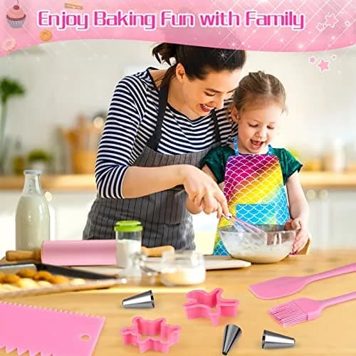 GiftInTheBox Kids Cooking & Baking Set 54 PCS Rainbow Apron & Chef Hat | Complete Kit for Junior Chefs thumbnail 6