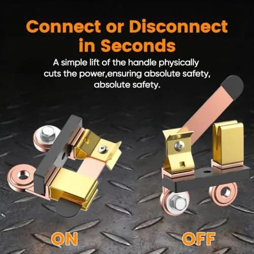 COZYEHOO Side Post Knife Blade Master Switch 12V 24V | Heavy Duty Brass Battery Disconnect thumbnail 5