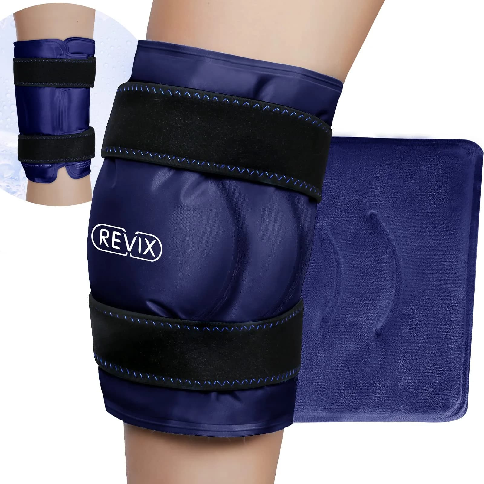 REVIX Navy Extra Large Knee Ice Pack Wrap 19" for Post-Workout Fatigue & Discomfort - main product image