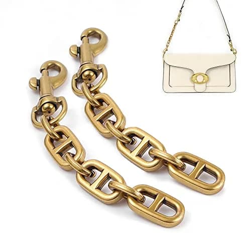 COICOIC Antique Gold 2 Pcs Purse Strap Extender Chain 12cm (4.7") | Adds Length & Style thumbnail 1