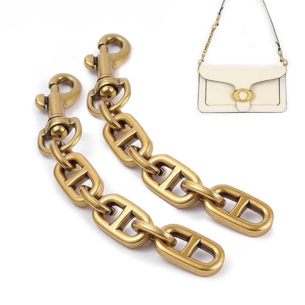 COICOIC Antique Gold 12cm (4.7") Purse Strap Extender - 2 Pack for Shoulder & Crossbody Bags - main product image
