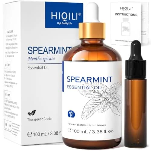 HIQILI Spearmint Essential Oil 100ml (3.38 Fl Oz) | Pure & Natural for Aromatherapy, Skin Care thumbnail 1