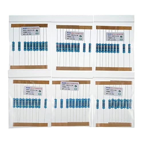 BOJACK Resistor Kit 300 Pcs 30 Values 1Ω - 1MΩ | 2W Metal Film Assortment thumbnail 5