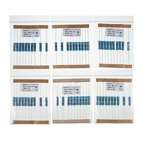 BOJACK Resistor Kit 300 Pcs 30 Values 1Ω - 1MΩ | 2W Metal Film Assortment thumbnail 7