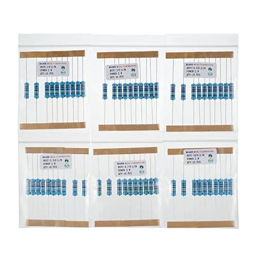 BOJACK Resistor Kit 300 Pcs 30 Values 1Ω - 1MΩ | 2W Metal Film Assortment thumbnail 3