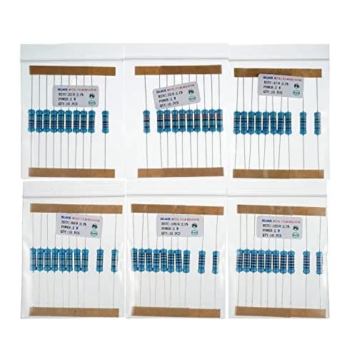 BOJACK Resistor Kit 300 Pcs 30 Values 1Ω - 1MΩ | 2W Metal Film Assortment thumbnail 4