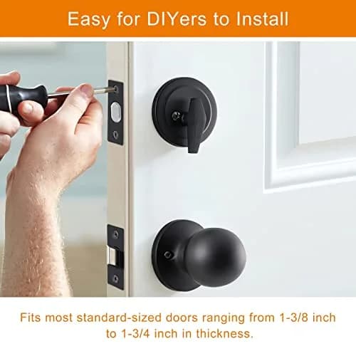 Natsukage Heavy Duty Entry Lock Handle Set | Reversible Matte Black Door Hardware (70-120 chars) thumbnail 5