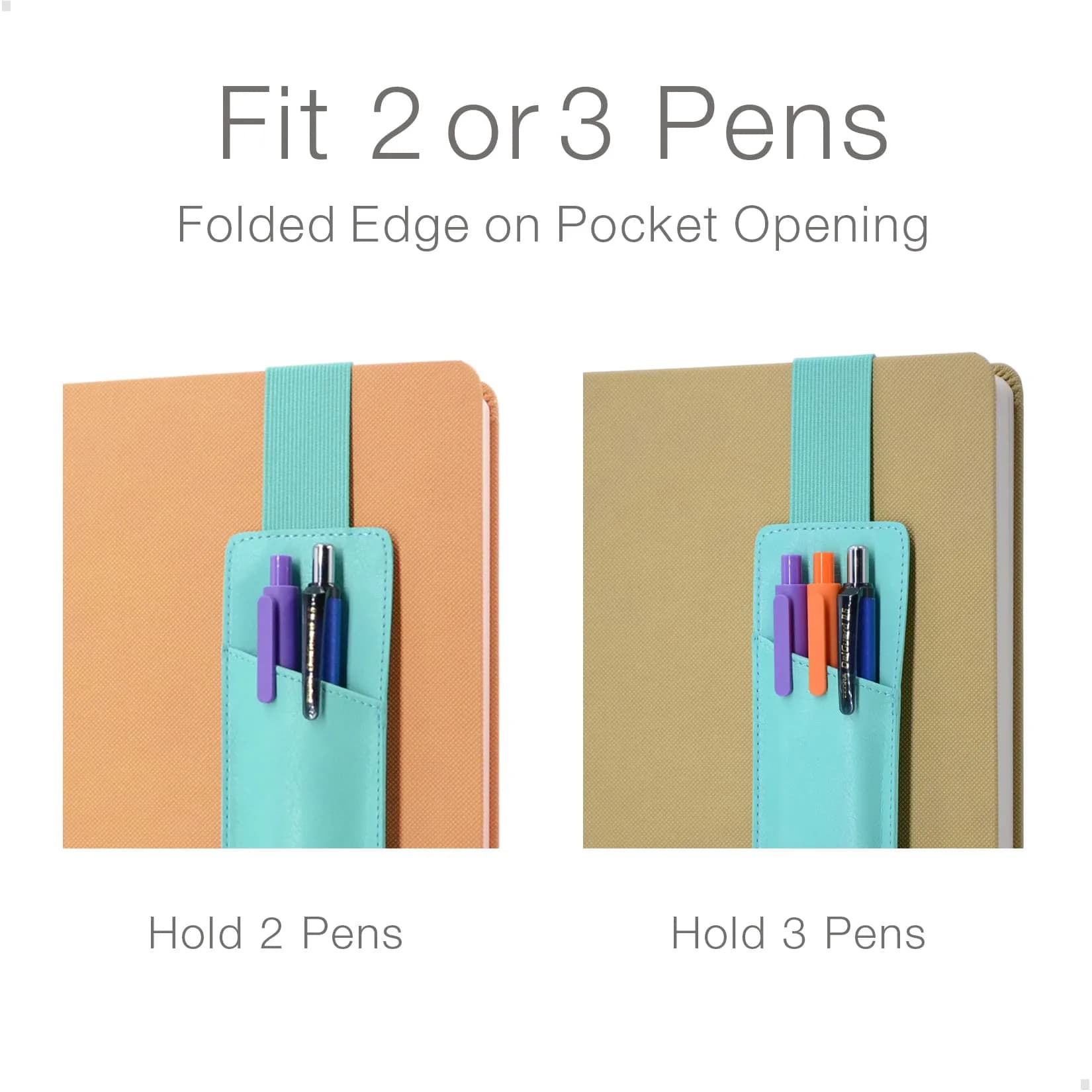 diodrio Adjustable Elastic Band Pen Holder Mint | Fits 8"-11" Notebooks, PU Leather, Detachable - view 6