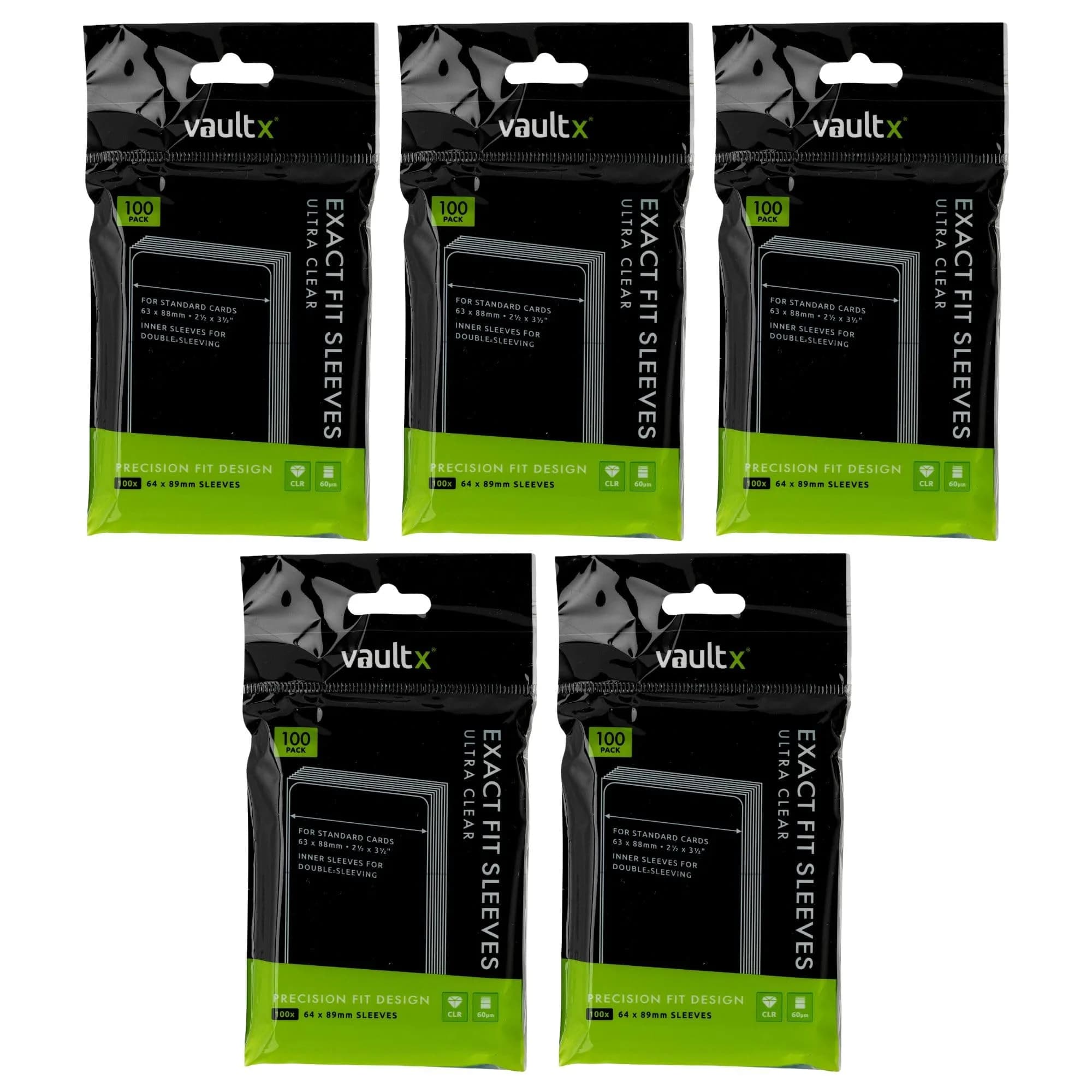 Vault X Exact Fit Inner Sleeves 500 Pack Clear for Trading Cards | Snug, Archival Safe & Premium Protection - main product image