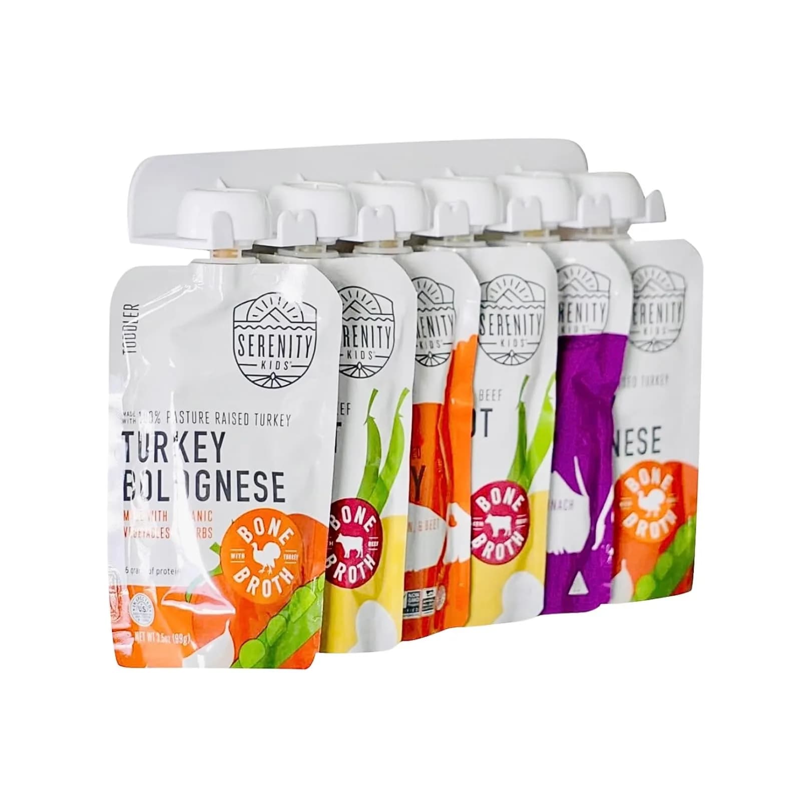 Storage Theory Food Pouch Organizer Set - Hanger Style Peel-and-Stick Holder for Baby Food, Applesauce, Yogurt Pouches, 6 Pack — Hanger