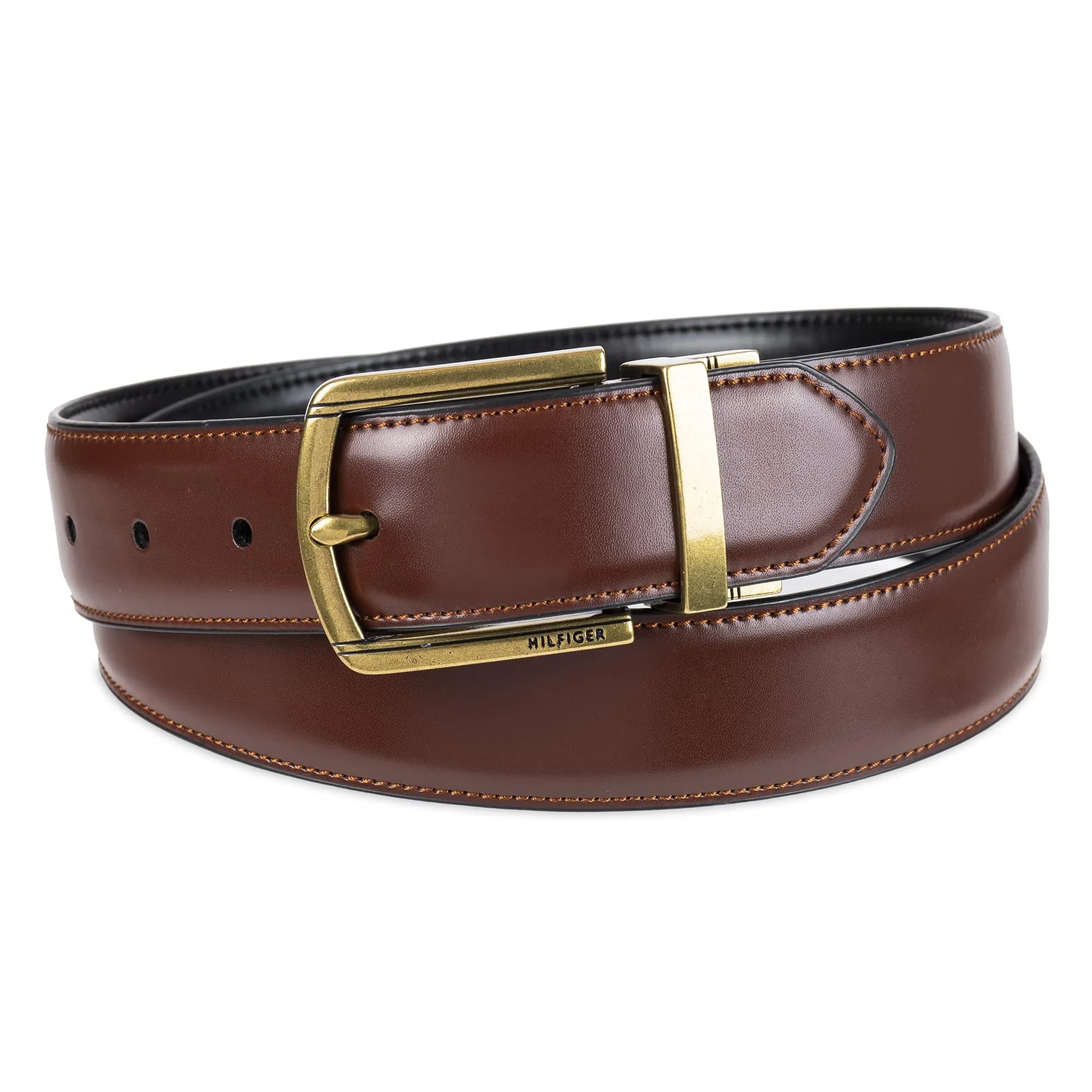 Tommy Hilfiger Men's Reversible Belt - Black/Dark Brown, 35mm Width, Leather & PU Blend thumbnail 2
