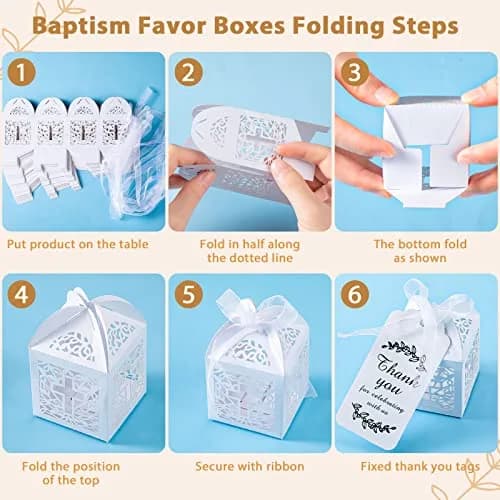 Bonuci White Angel Keychain Baptism Favors Set | 30 Sets (120 Pieces Total) thumbnail 4