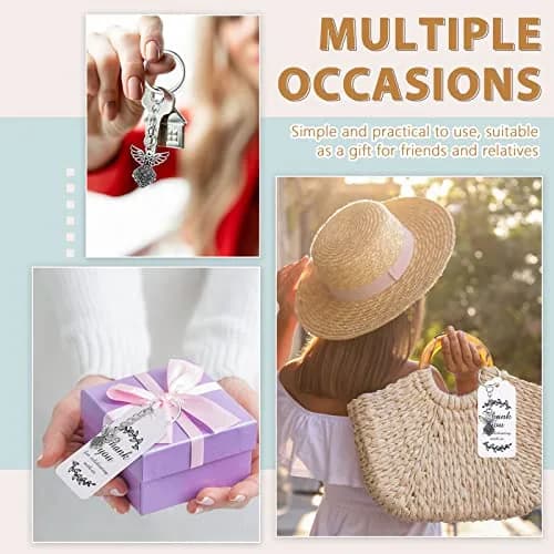 Bonuci White Angel Keychain Baptism Favors Set | 30 Sets (120 Pieces Total) thumbnail 6