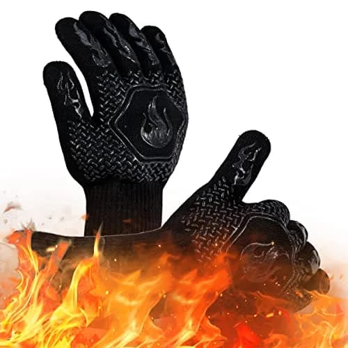 DKHDBD Heat Resistant BBQ Gloves 1472F Black 2-Pack | 37cm (14.5in) Long-Sleeved Protection thumbnail 7