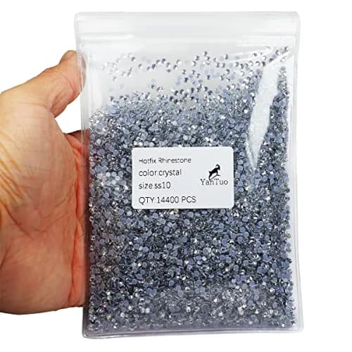 YanTuo Clear Crystal Hotfix Rhinestones SS10 14400 pcs | 3mm, Glass, Iron On, DIY Craft thumbnail 2