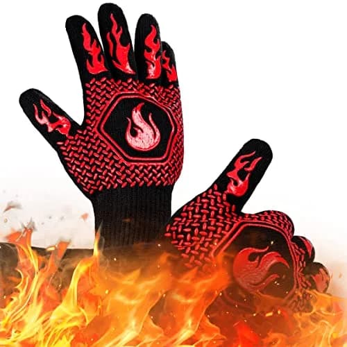 DKHDBD Red Heat Resistant BBQ Gloves 35.56cm (13.8in) | 1472°F Extreme Heat Protection thumbnail 7