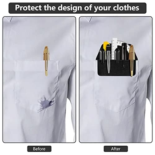 Aidunmis Black PU Leather Pocket Protector 2-Pack | Protects Shirts from Pen Leaks thumbnail 5