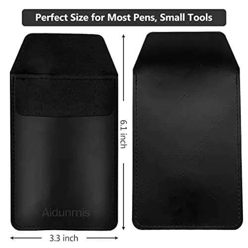 Aidunmis Black PU Leather Pocket Protector 2-Pack | Protects Shirts from Pen Leaks thumbnail 2