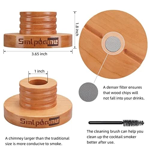 Smlpuame Cocktail Smoker Kit with 4 Wood Chip Flavors | Cherry Wood Infuser for Bourbon Whiskey Drinks thumbnail 2