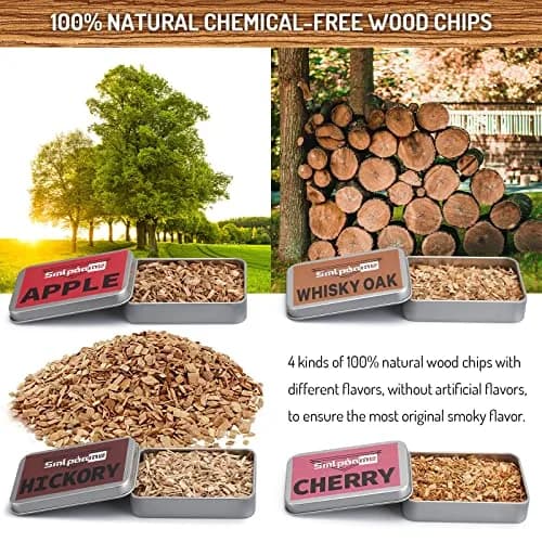Smlpuame Cocktail Smoker Kit with 4 Wood Chip Flavors | Cherry Wood Infuser for Bourbon Whiskey Drinks thumbnail 3