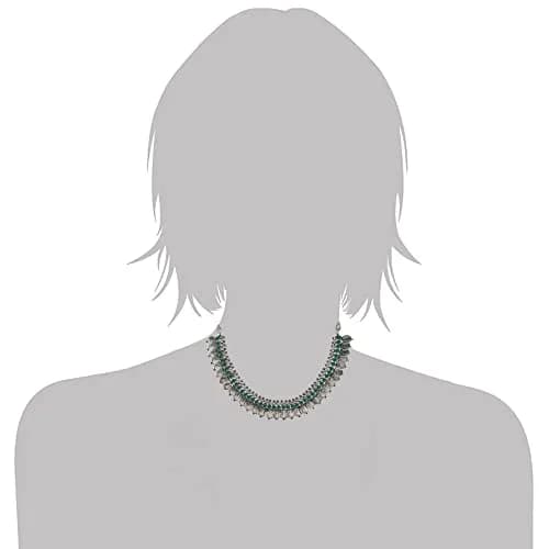 I Jewels Oxidized Silver Plated Necklace and Earring Set | Wedding & Festive Wear | 13cm Necklace, 2cm Earrings thumbnail 3