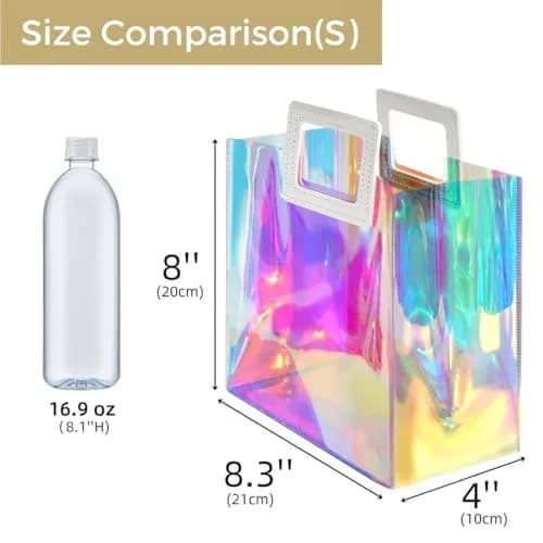 VUOJUR 8.3'' Holographic Gift Bags Pack of 3 | Reusable Birthday Gift Wrap thumbnail 6