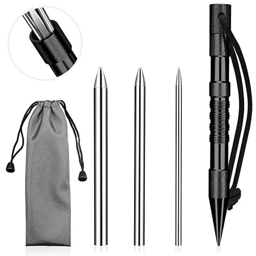Moxweyeni Black Paracord Knotting Tool Marlin Spike with 3 Stainless Steel Lacing Needles | 16.2 cm (6.18 in) Marlin Spike & 7.8 cm (3.07 in) Needles thumbnail 1