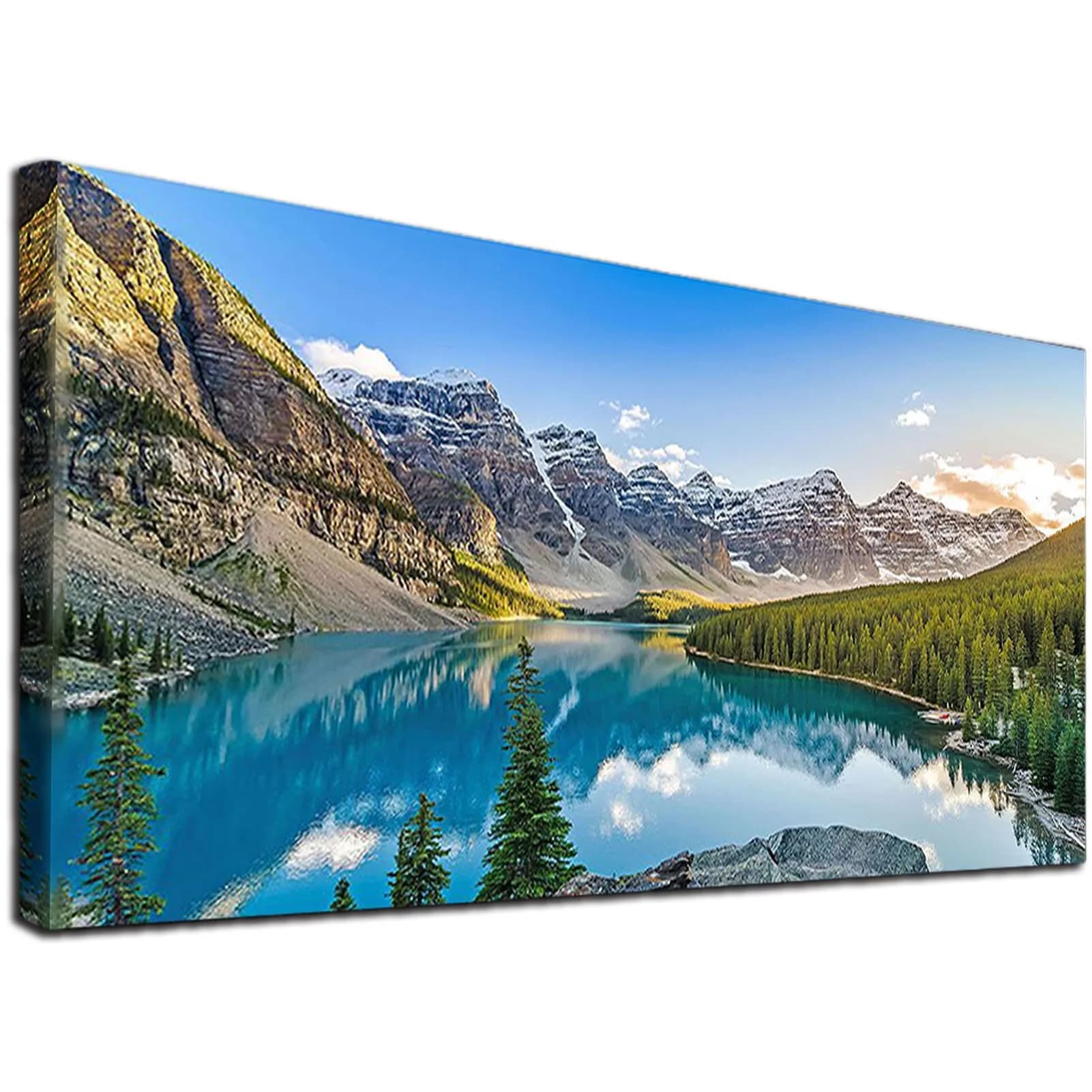 JATOK Diamond Painting Kit for Adults, Alpine Lake, 90cm x 40cm (35.5 x 15.7 in) | Full Round Drill Art & Craft Kit — White