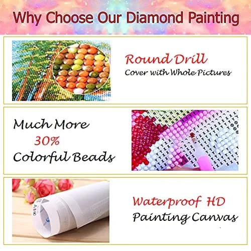 JATOK Diamond Painting Kit for Adults, Alpine Lake, 90cm x 40cm (35.5 x 15.7 in) | Full Round Drill Art & Craft Kit thumbnail 6
