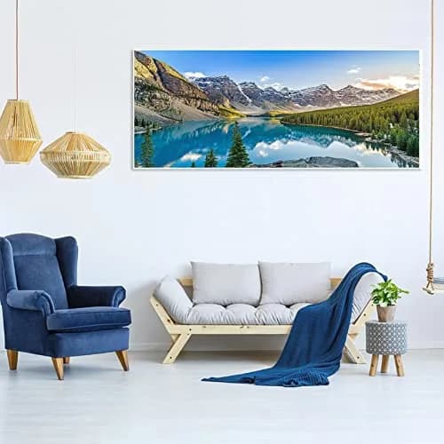 JATOK Diamond Painting Kit for Adults, Alpine Lake, 90cm x 40cm (35.5 x 15.7 in) | Full Round Drill Art & Craft Kit thumbnail 2