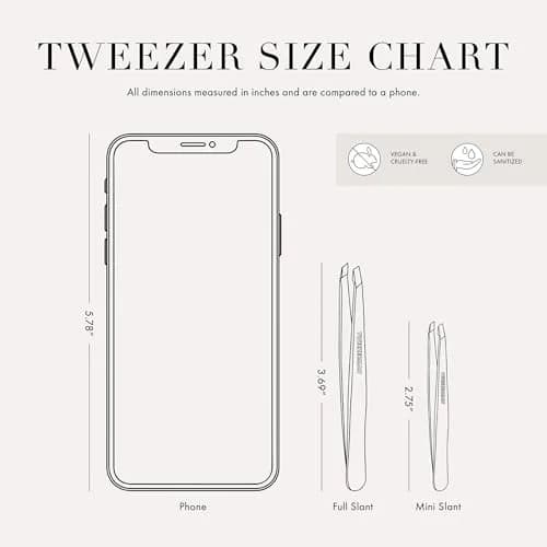 Tweezerman Slant Tweezer – Tweezerman Tweezers for Eyebrows Blue Stone | Precision, Hand-Filed Tips, 25° Slant, Stainless Steel thumbnail 5