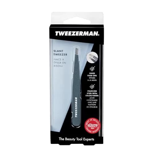 Tweezerman Slant Tweezer – Tweezerman Tweezers for Eyebrows Blue Stone | Precision, Hand-Filed Tips, 25° Slant, Stainless Steel thumbnail 7