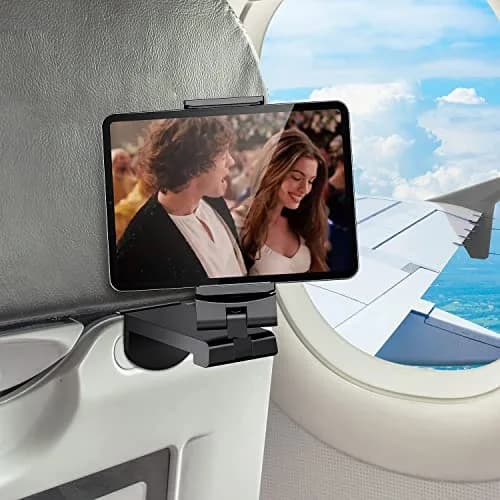 WixGear Universal Airplane Tablet Holder, with Multi-Directional Dual 360 Degree Rotation, Pocket Size Tablet Holder for Airplane, (Devices 3.5" to 7.67” Width Max Weight is 1.5 lbs) thumbnail 1