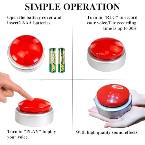 NESIGHTION Blind Clock, Talking Clock, Easy Set, Red | Voice Time & Alarm for Visually Impaired thumbnail 4