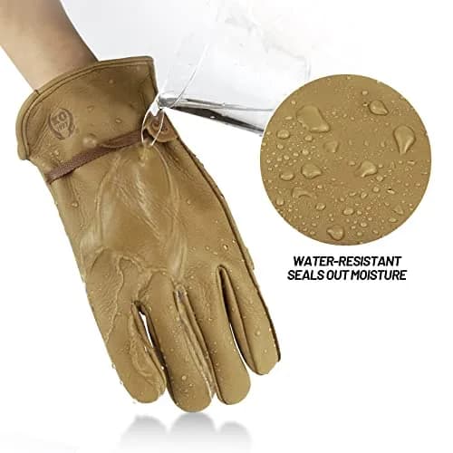 KKOYING Full Cowhide Leather Work Gloves XL | Waterproof, Adjustable Wrist, Puncture & Abrasion Resistant thumbnail 5