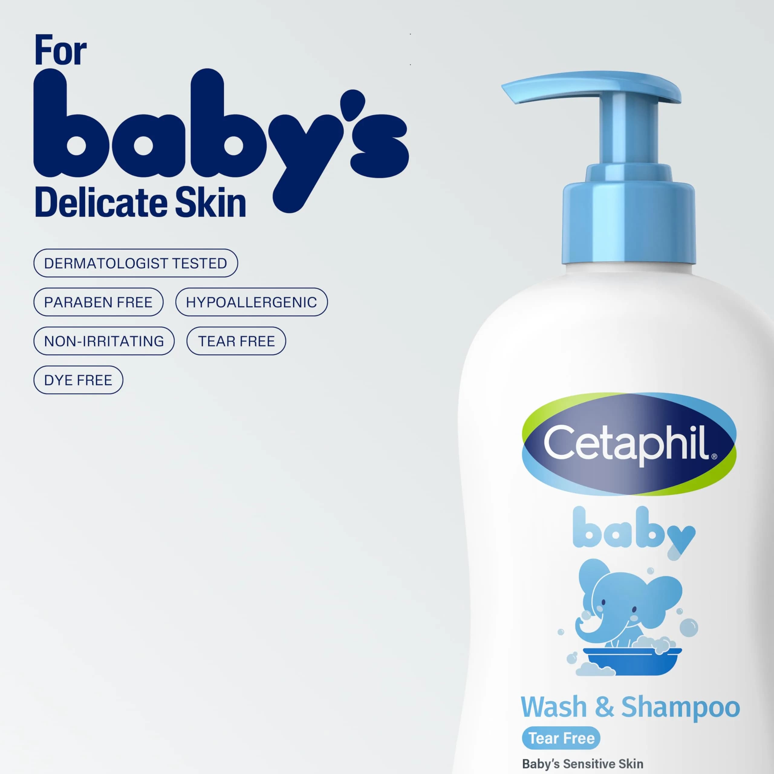 Cetaphil Baby Wash & Shampoo, Gentle Cleanser for Hair & Body, 2 Pack, 13.5 Fl Oz Each | Hypoallergenic, Tear-Free - view 6