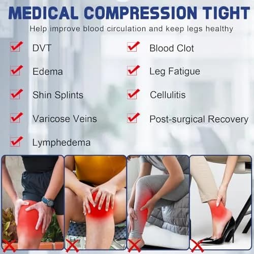 beister Compression Pantyhose 20-30 mmHg | Footless Medical Leggings for Women & Men thumbnail 3