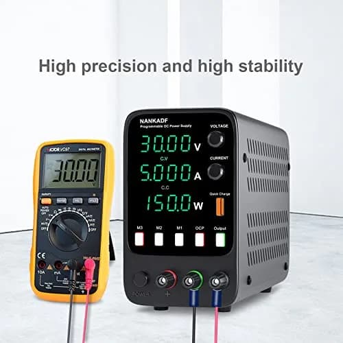 NANKADF DC Power Supply 30V 5A 150W | Variable Bench Power Supply with USB Quick-Charge & Memory Presets thumbnail 8