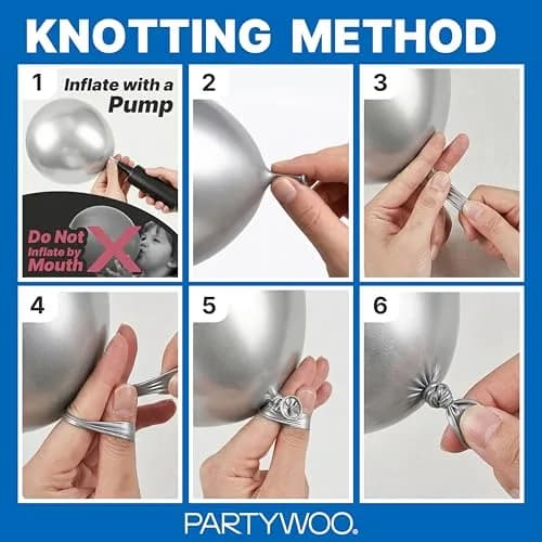 PartyWoo Metallic Blue Balloons 100pcs Chrome Blue Color Assorted Sizes | Thick Durable Latex for Parties thumbnail 7