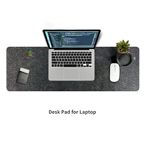 DAWNTREES Felt Desk Mat, Computer Mat for Desk, Dark Gray 91cm x 30cm (36x12Inches) | Non-Slip, Water Absorbing, Desk Protection thumbnail 9