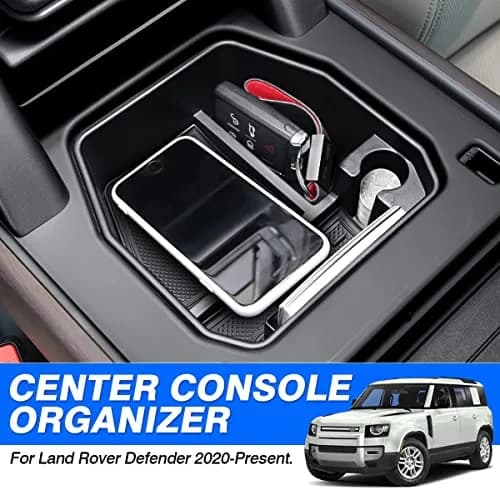 Karltys Center Console Organizer for Land Rover Defender 90 110 130 2020-2026 (Standard Size, Black) | ABS Insert Tray with Multiple Compartments thumbnail 2