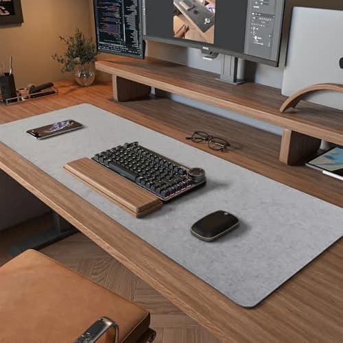 DAWNTREES Felt Desk Pad Large Mouse Pad and Keyboard Mat 90cm (36" x 12") | Protects Desks from Scratches and Spills thumbnail 1